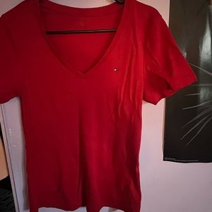 Red Tommy Hilfiger shirt